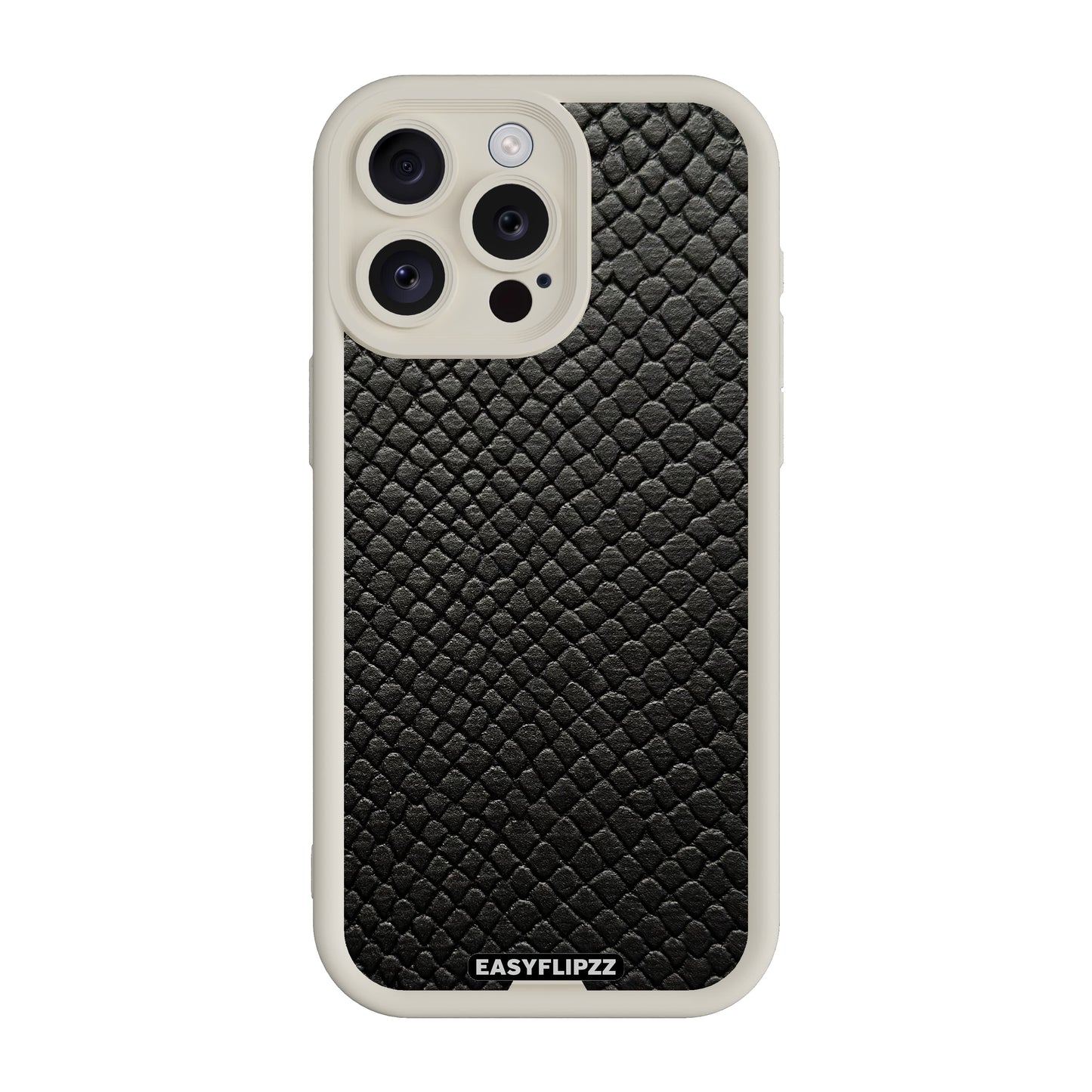 iPhone 15 Pro Max | White | Snake Vegan Leather Black | Base Set