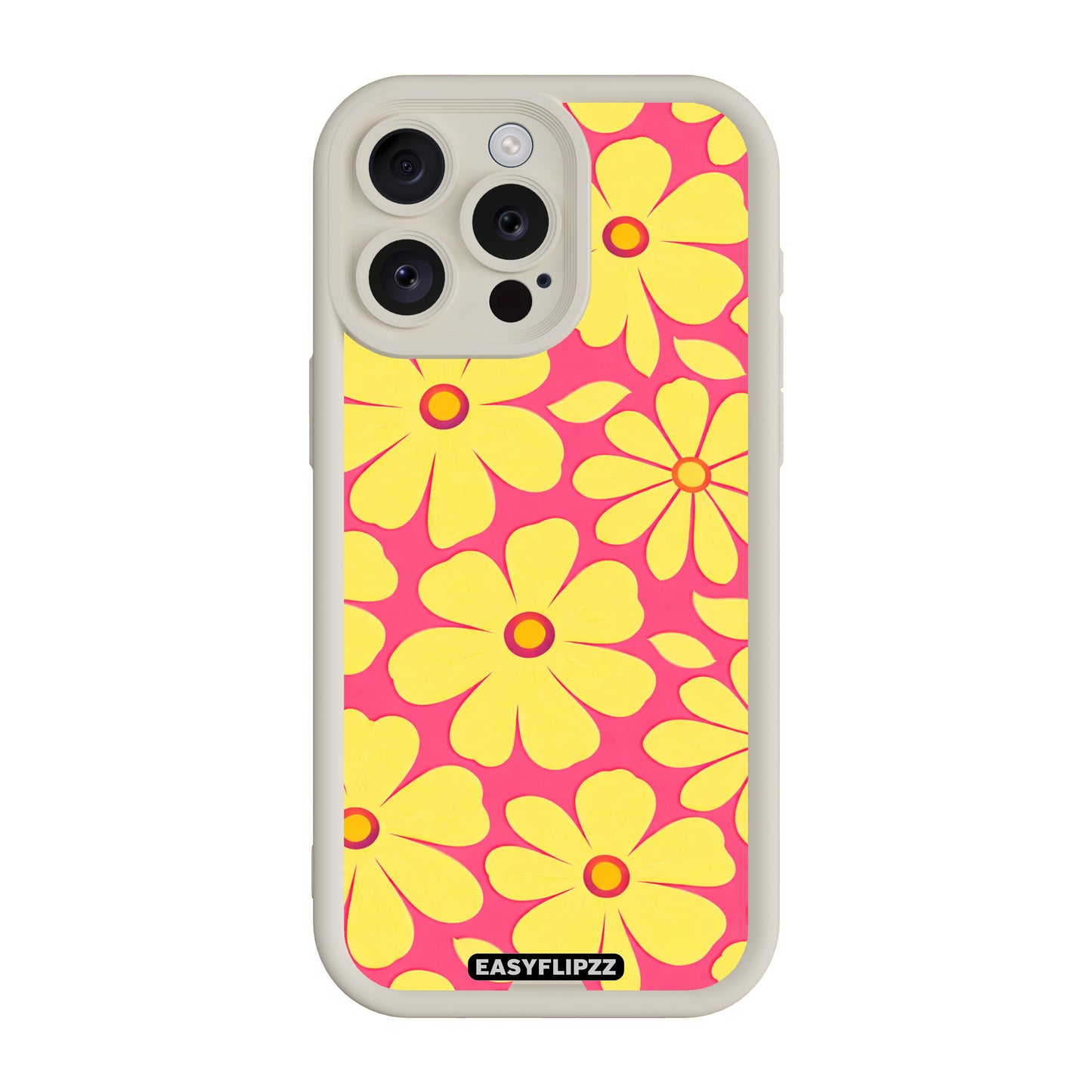 iPhone 15 Pro Max | White | Flower Pop Yellow & Pink | Base Set