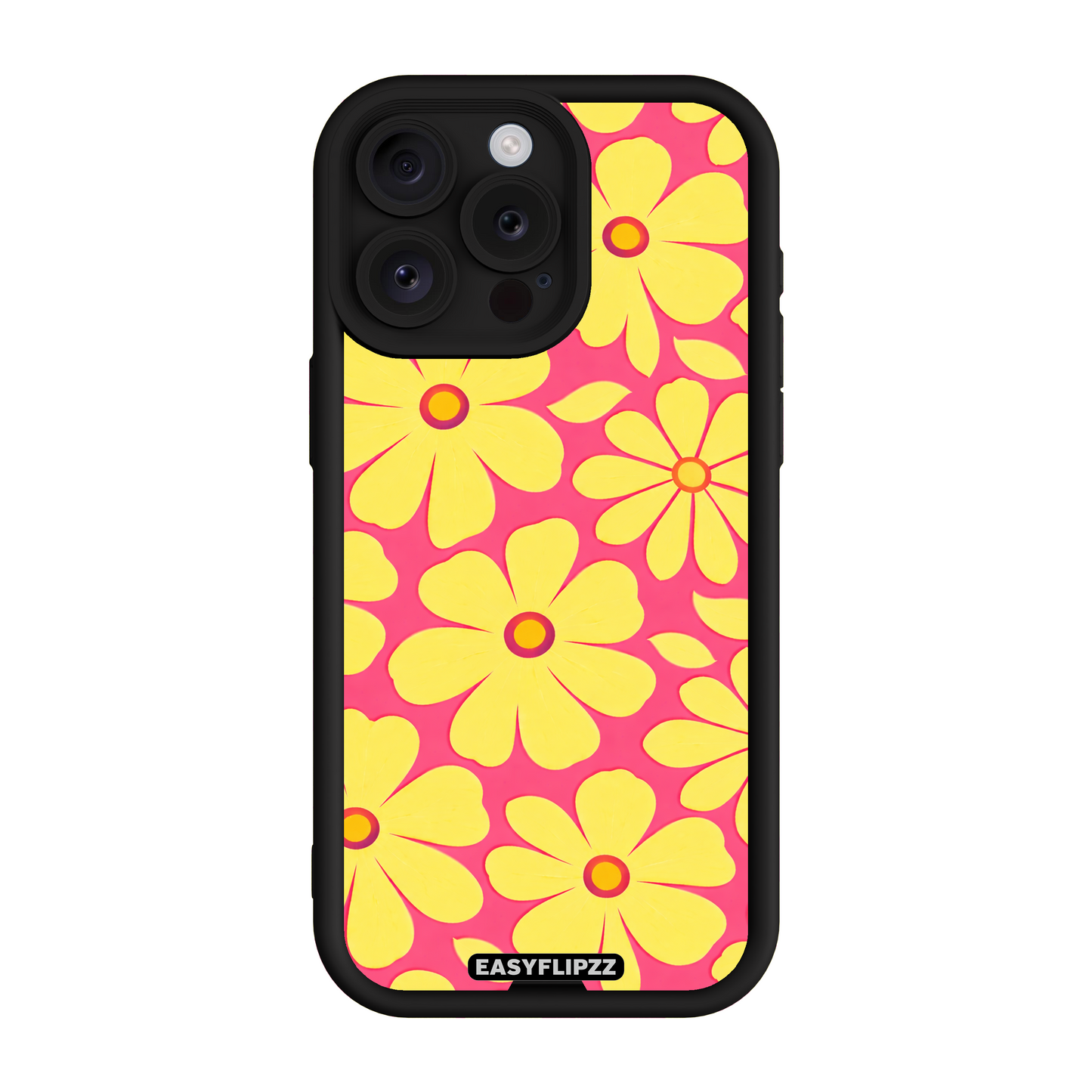iPhone 12 Pro Max | Black | Flower Pop Yellow & Pink | Base Set
