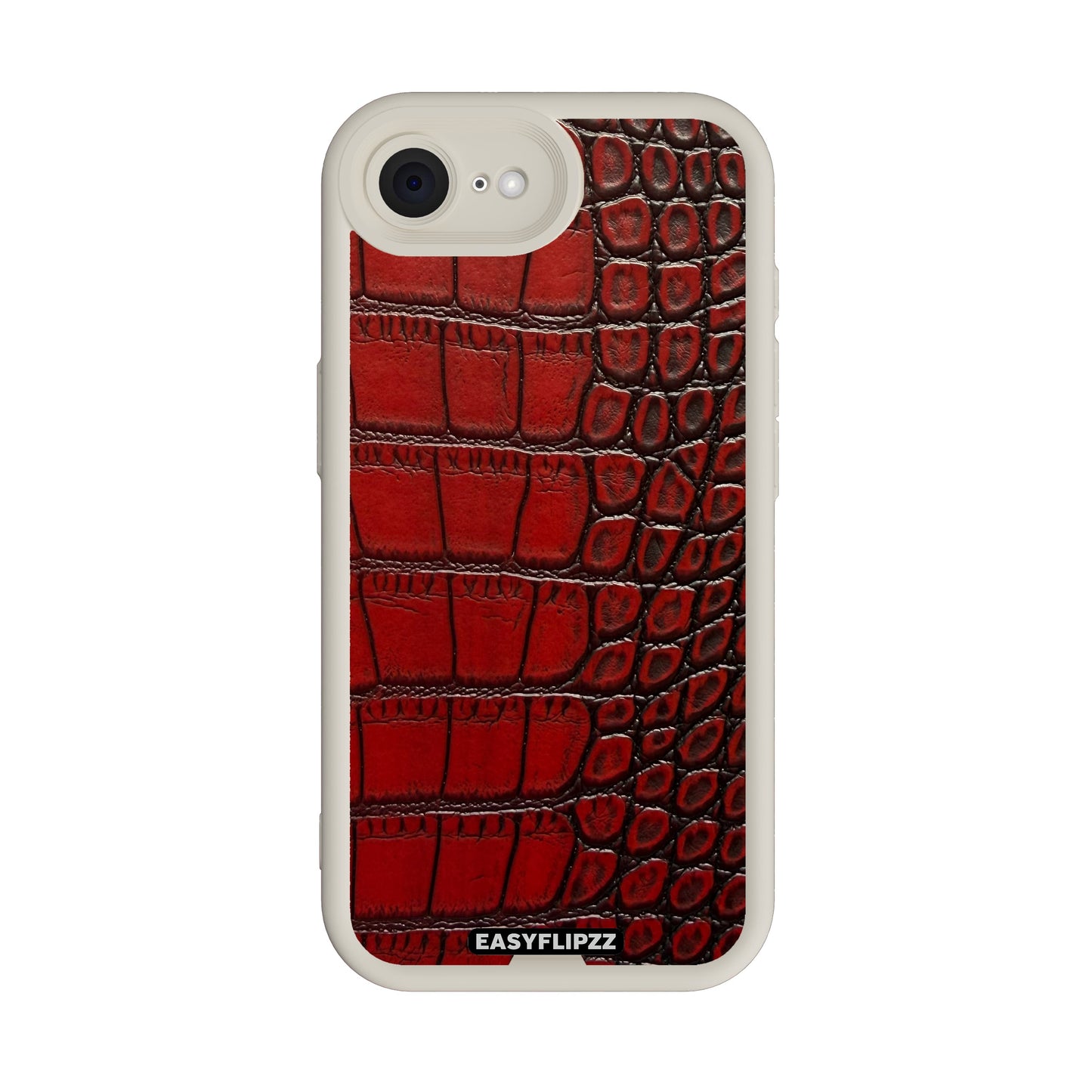 iPhone 16e | White | Croco Vegan Leather Mahogany | Base Set
