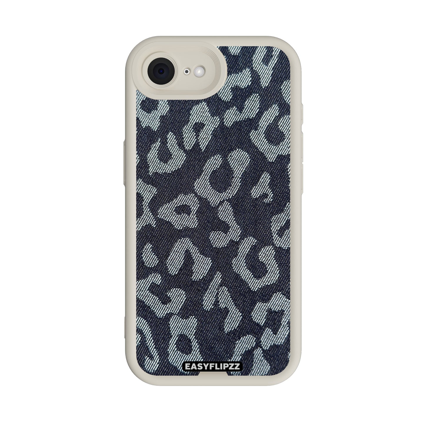 iPhone 16e | White | Jeans Jacquard Dark Leopard | Base Set