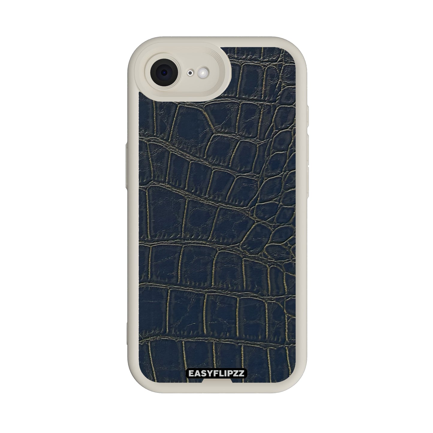 iPhone 16e | White | Croco Vegan Leather Navy | Base Set