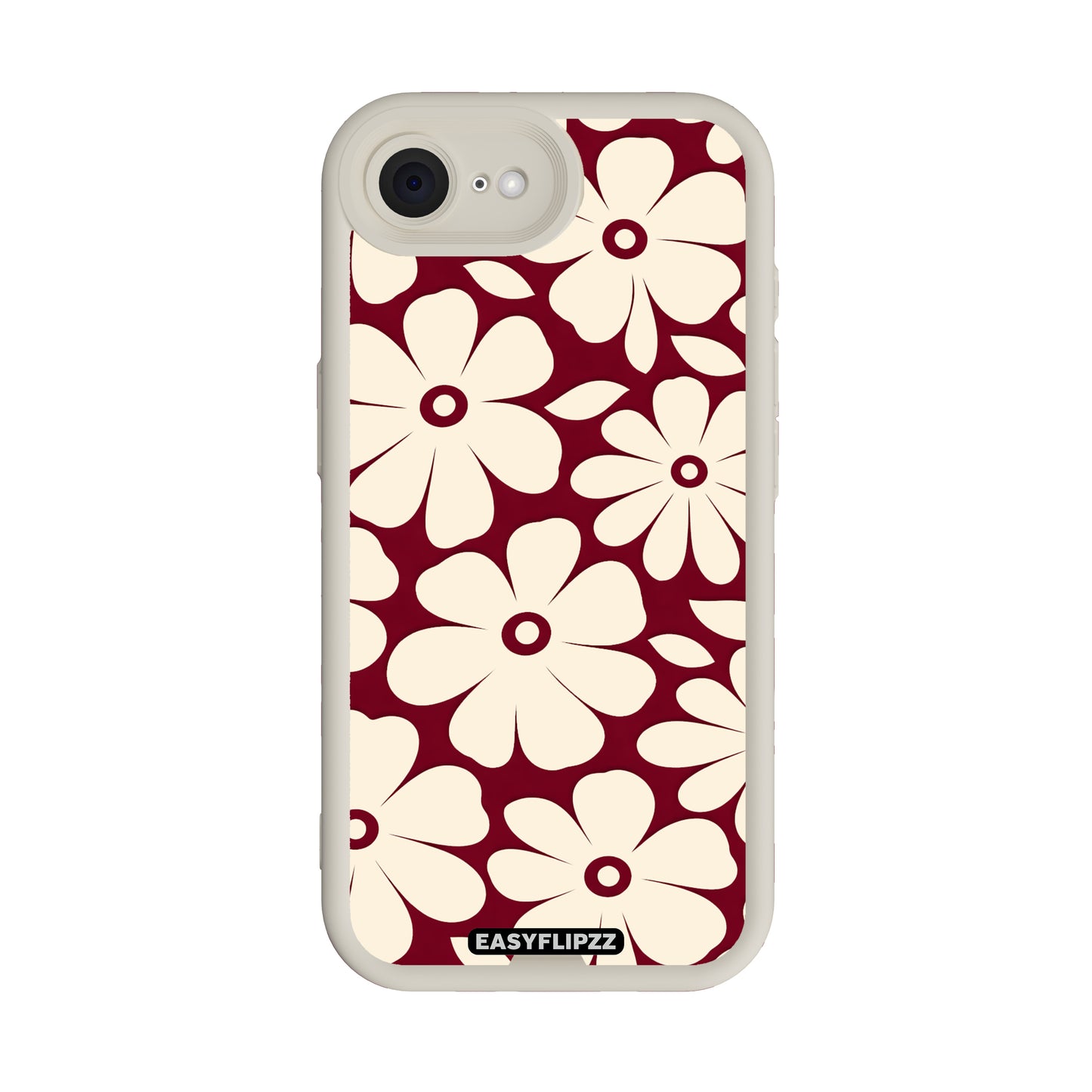 iPhone 16e | White | Flower Pop Burgundy & Cream | Base Set