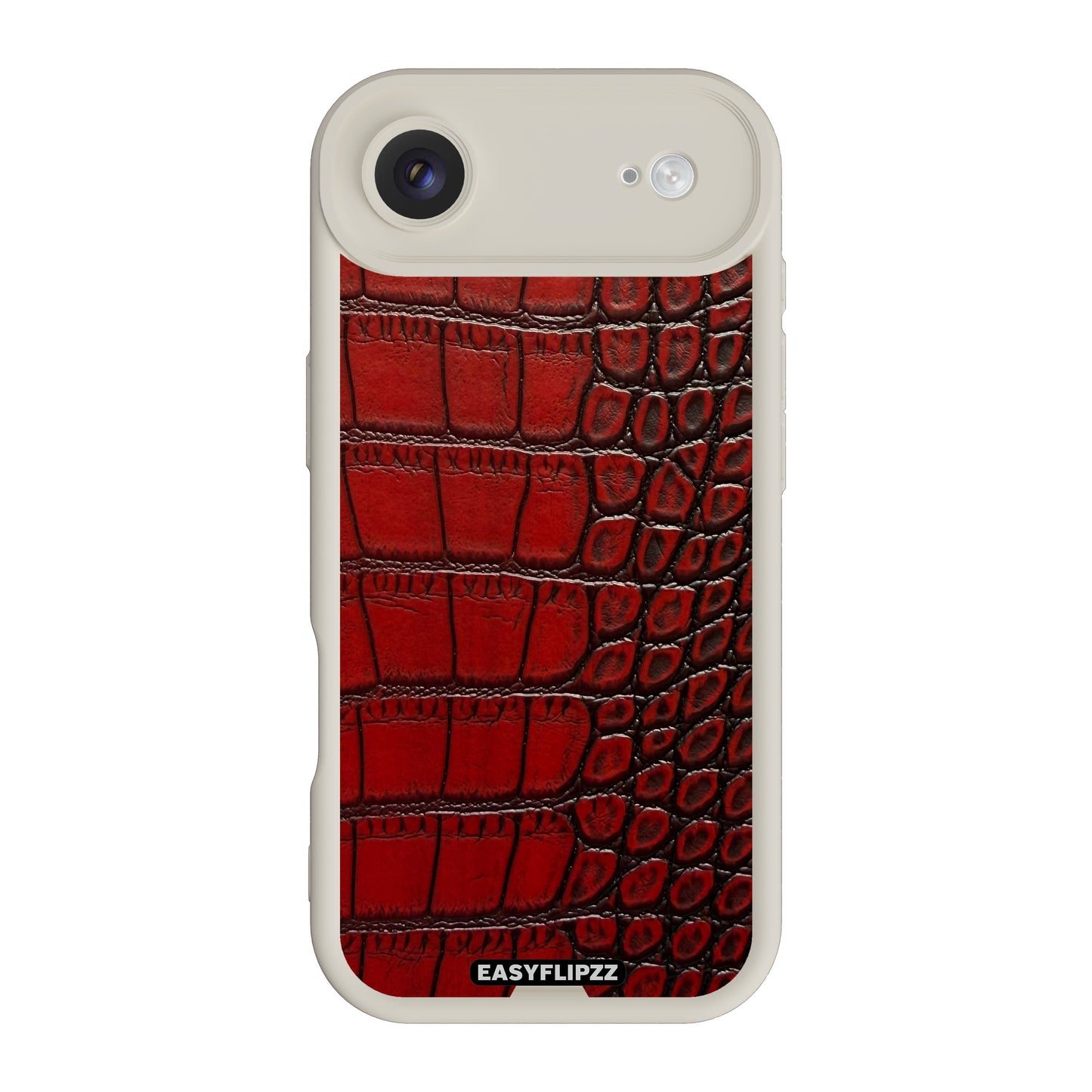iPhone 17 Air | White | Croco Vegan Leather Mahogany | Base Set