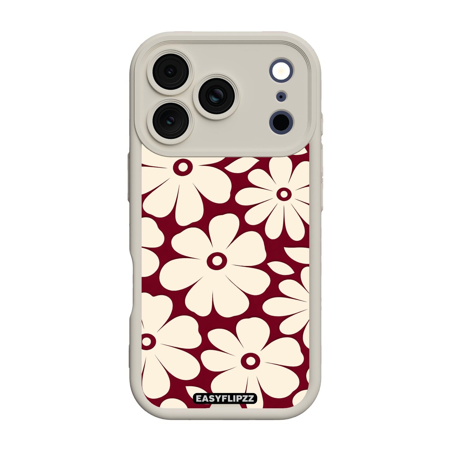 iPhone 17 Pro | White | Flower Pop Burgundy & Cream | Base Set