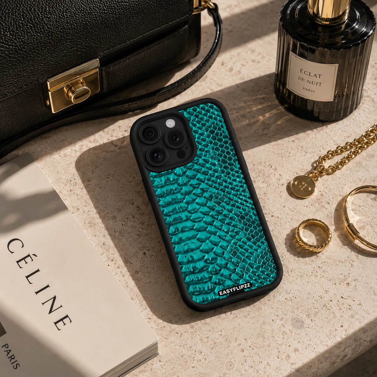 EasyFlipzz gallery lifestyle Emerald Python Black Base Set