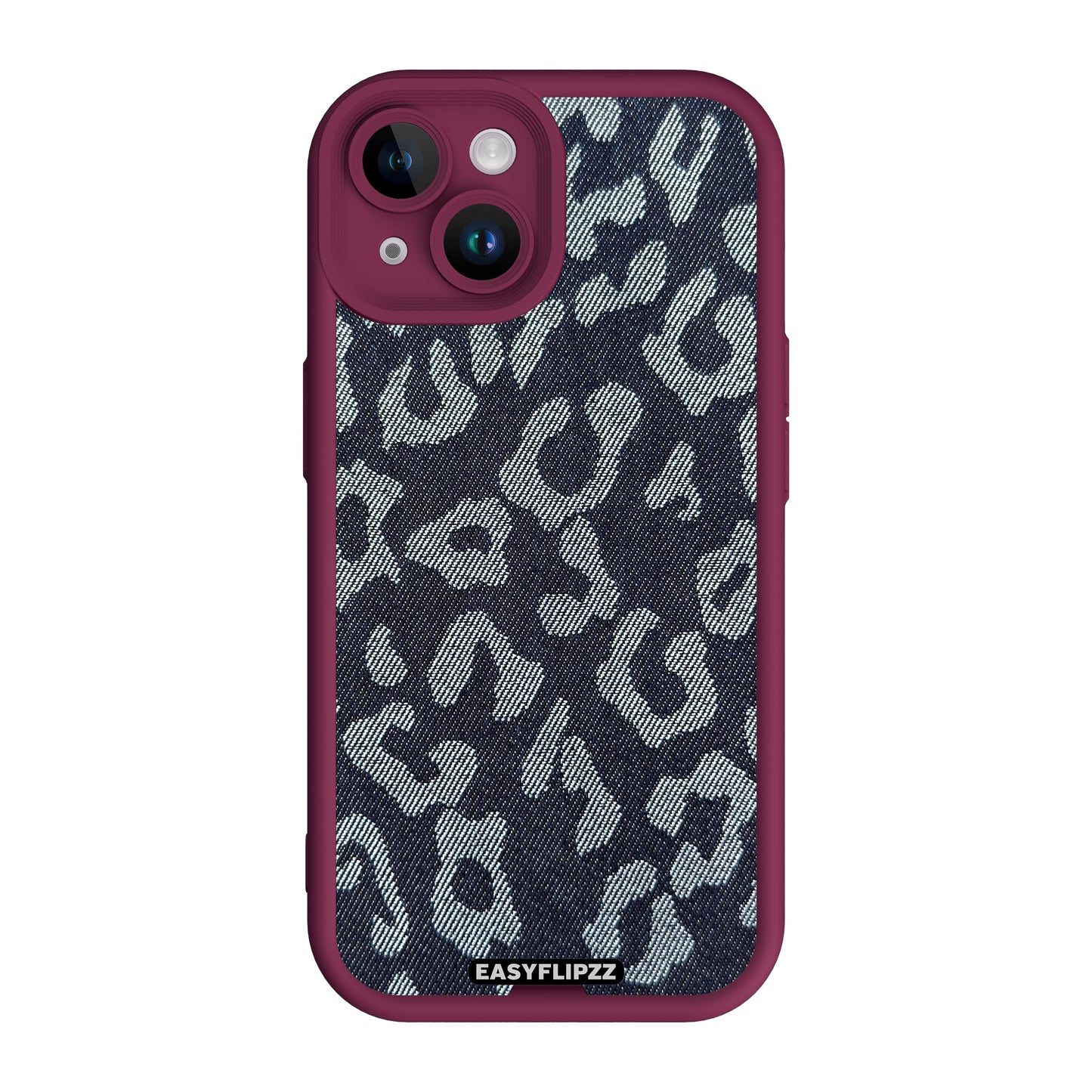 iPhone 12 | Burgundy | Jeans Jacquard Dark Leopard | Base Set