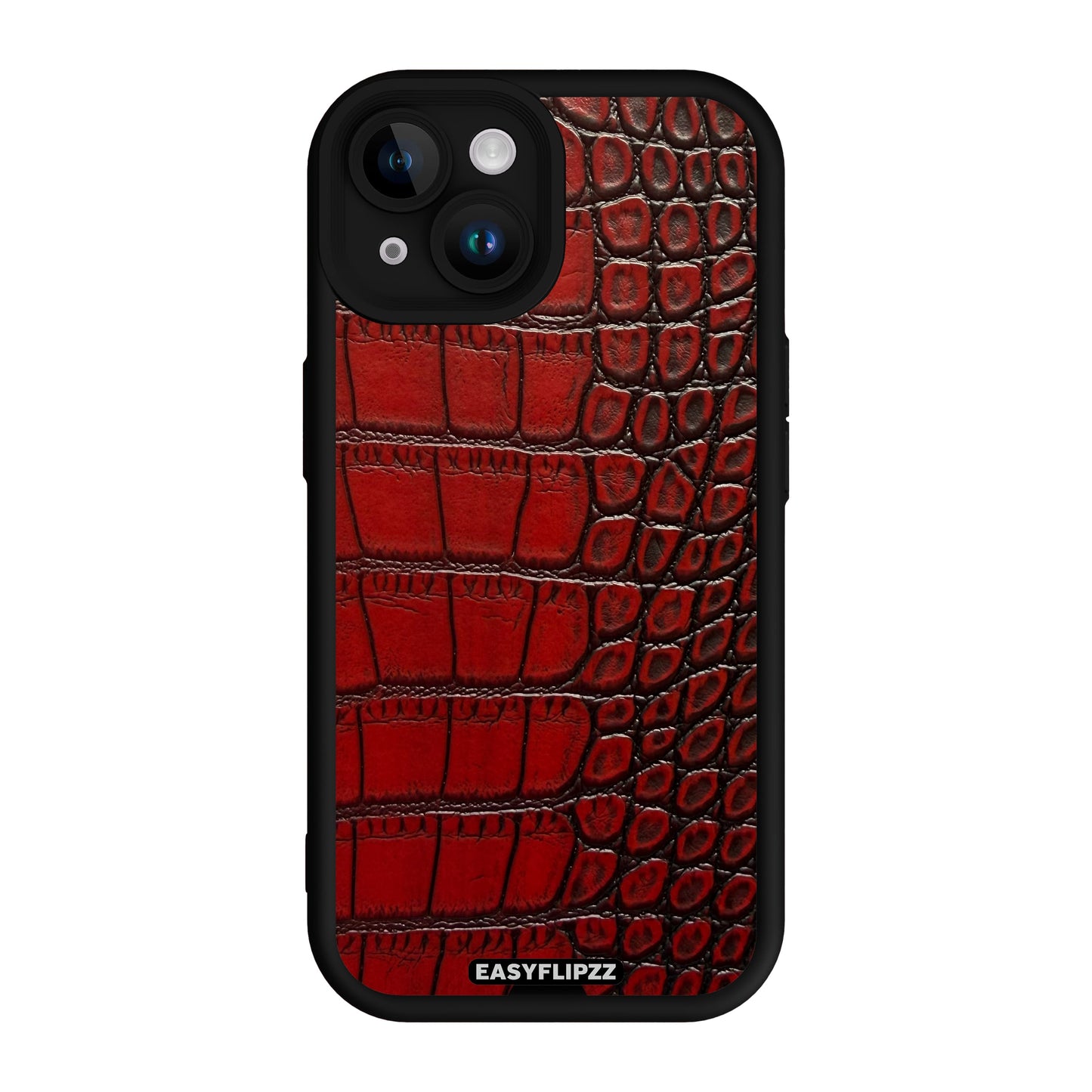 iPhone 14 | Black | Croco Vegan Leather Mahogany | Base Set
