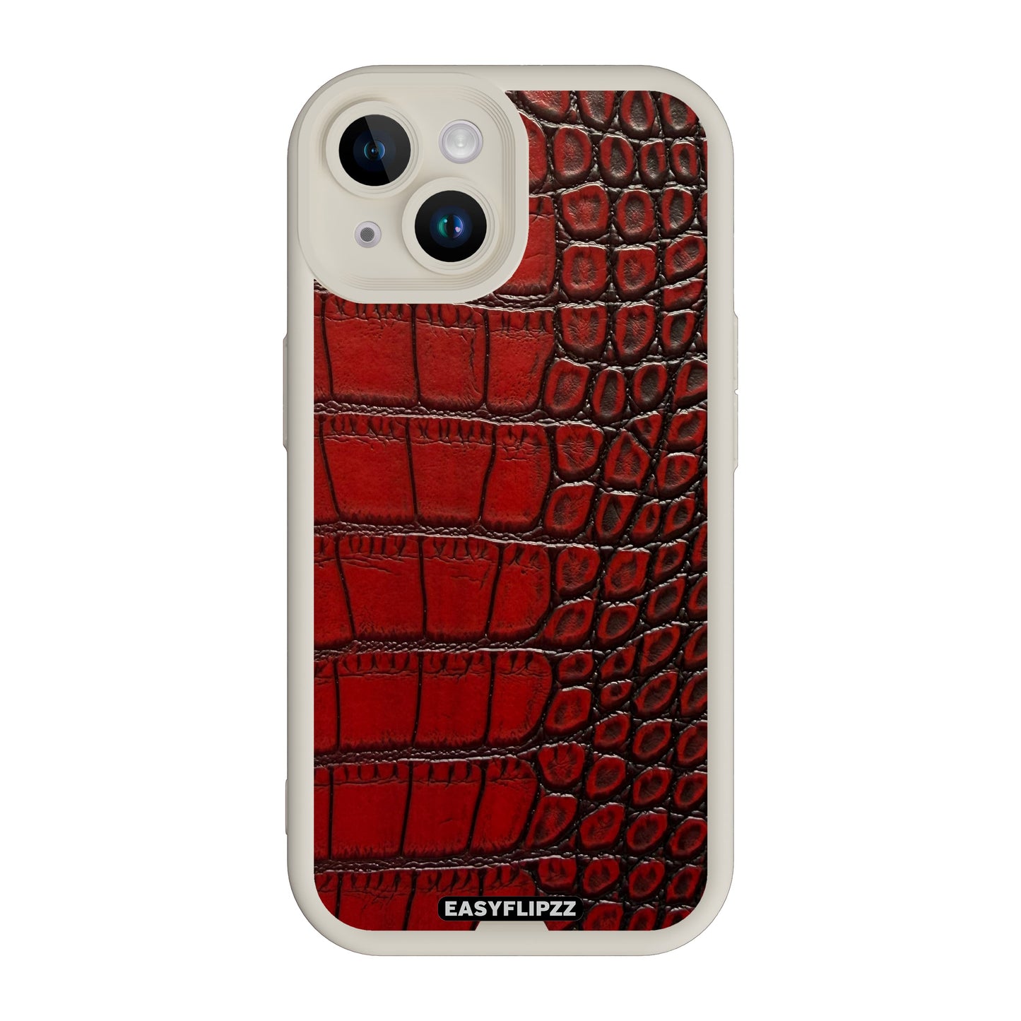 iPhone 14 | White | Croco Vegan Leather Mahogany | Base Set