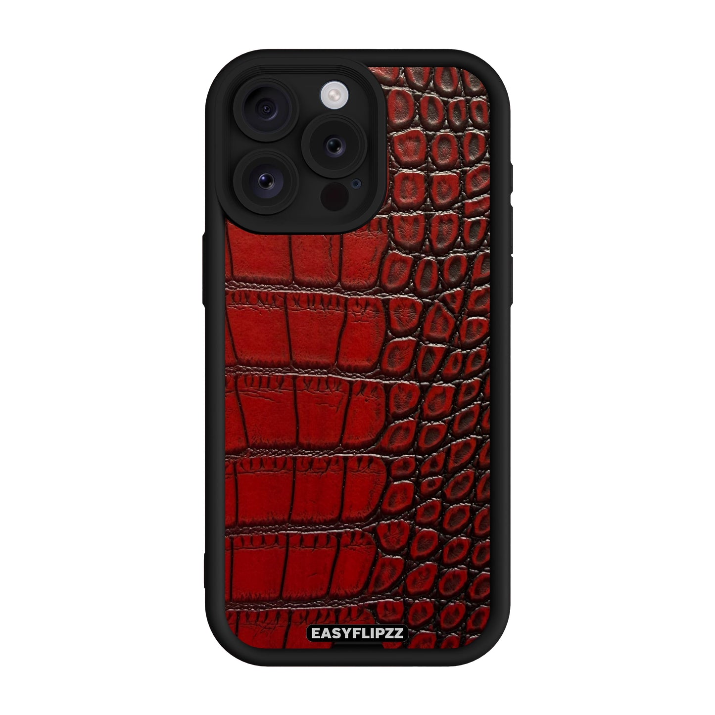 iPhone 14 Pro | Black | Croco Vegan Leather Mahogany | Base Set