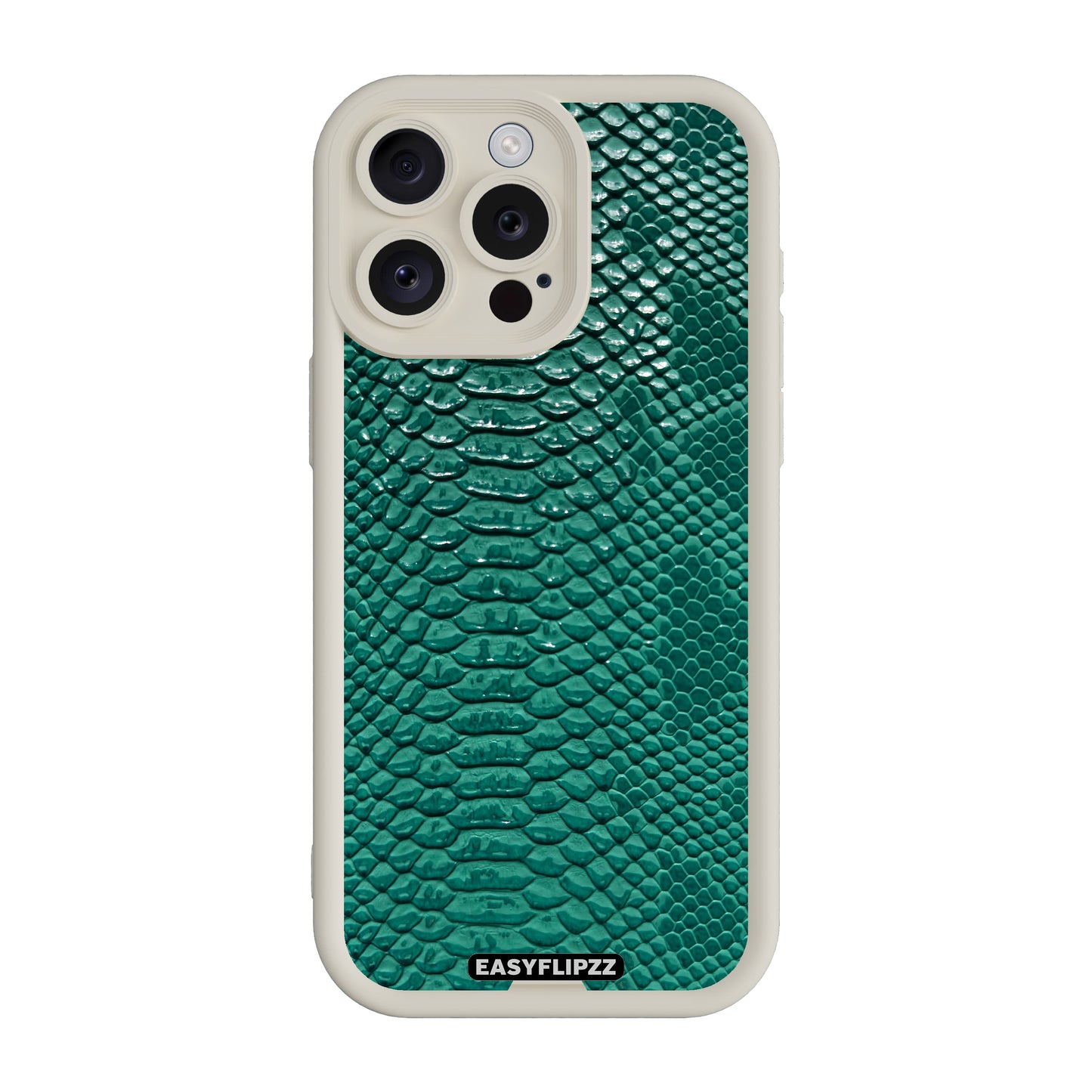 iPhone 14 Pro Max | White | Snake Vegan Leather Emerald | Base Set