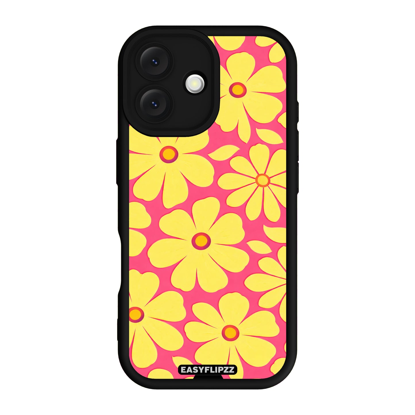 iPhone 16 Plus | Black | Flower Pop Yellow & Pink | Base Set