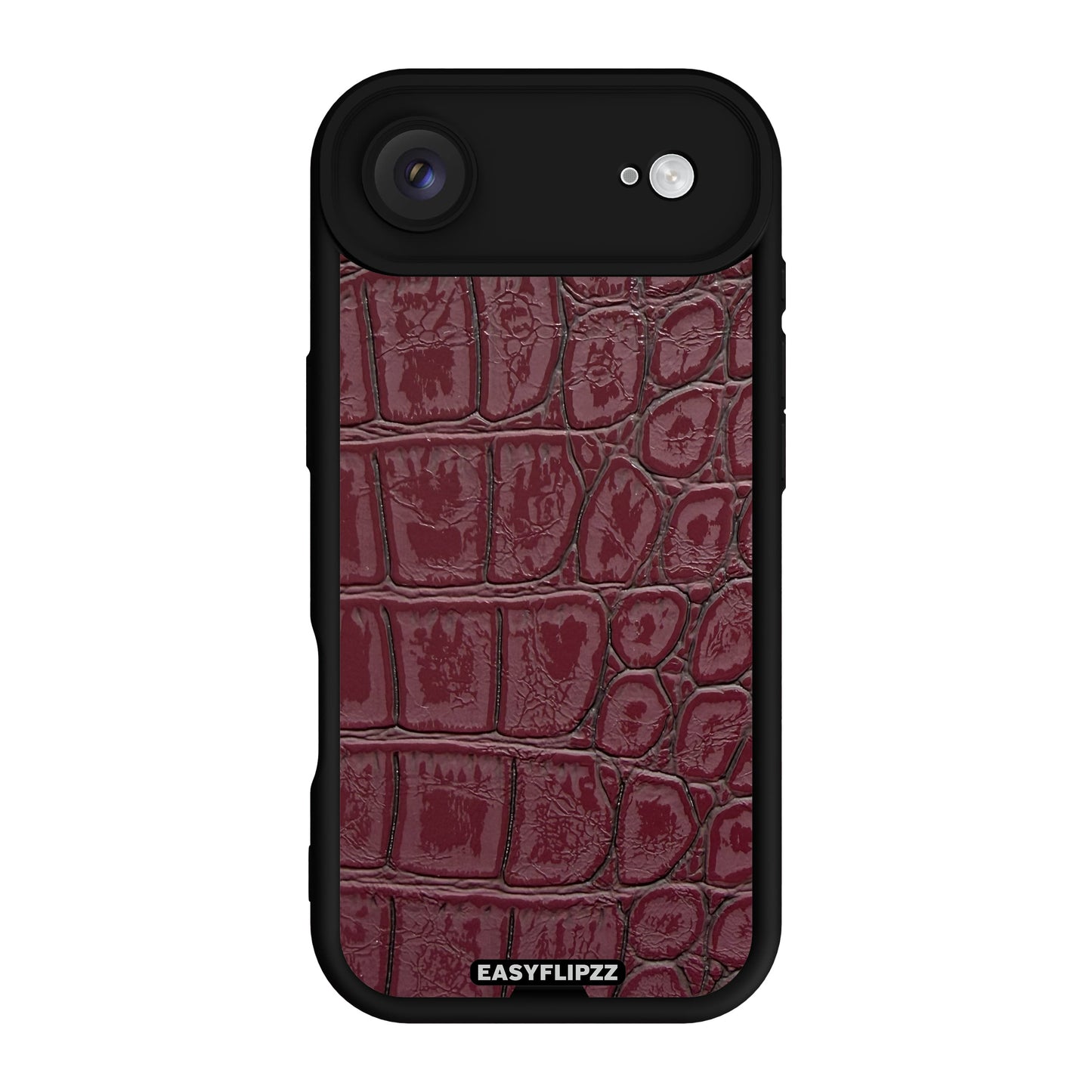 iPhone 17 Air | Black | Croco Vegan Leather Burgundy | Base Set