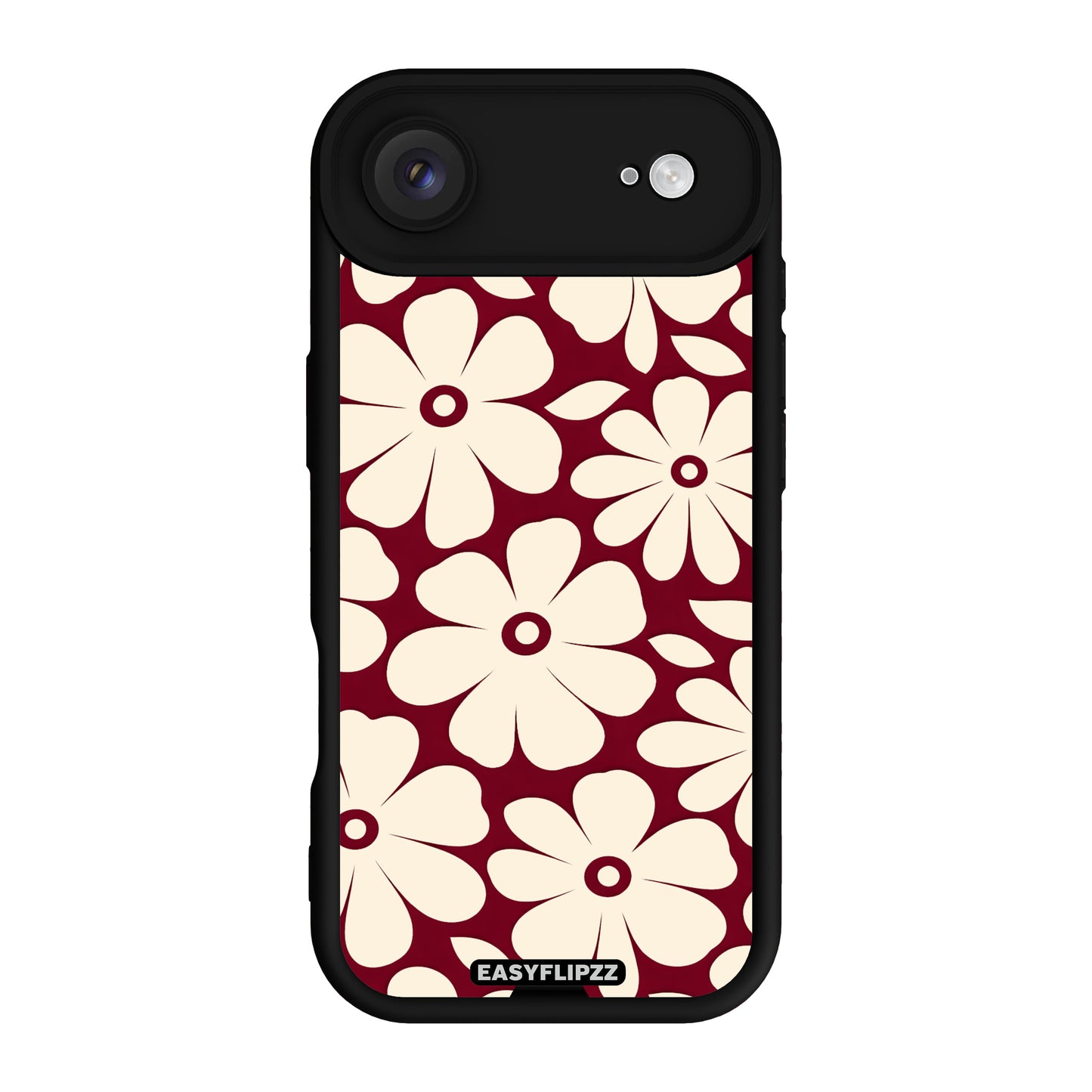 iPhone 17 Air | Black | Flower Pop Burgundy & Cream | Base Set