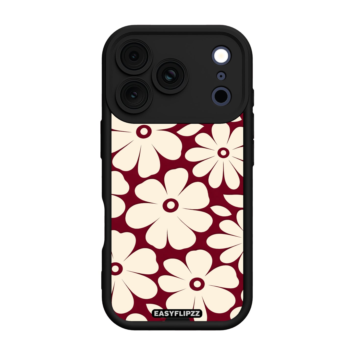 iPhone 17 Pro | Black | Flower Pop Burgundy & Cream | Base Set