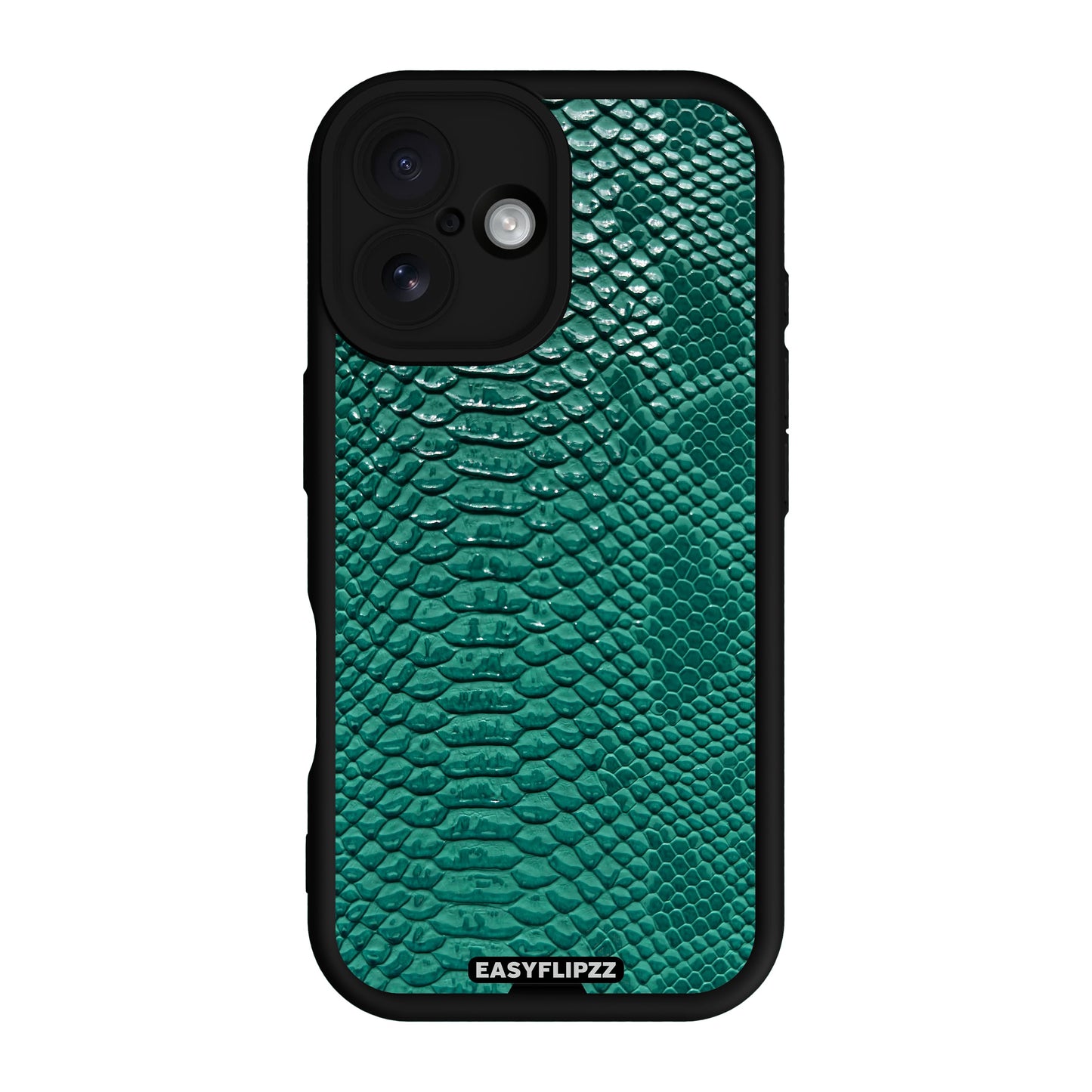 iPhone 16 | Black | Snake Vegan Leather Emerald | Base Set