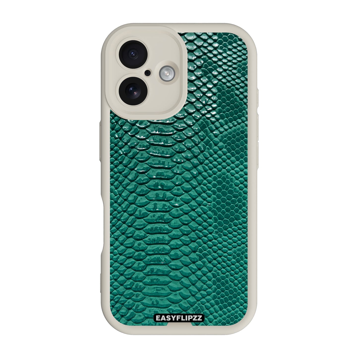 iPhone 16 Plus | White | Snake Vegan Leather Emerald | Base Set