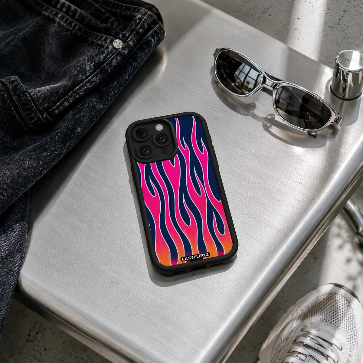 EasyFlipzz gallery lifestyle Neon Inferno Black Base Set