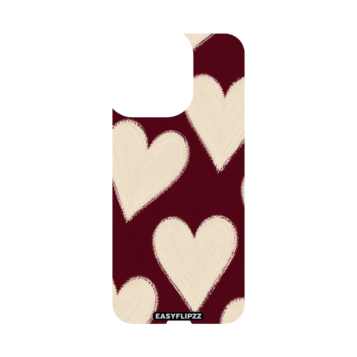 Burgundy Hearts Backflipzz - iPhone 13 Pro