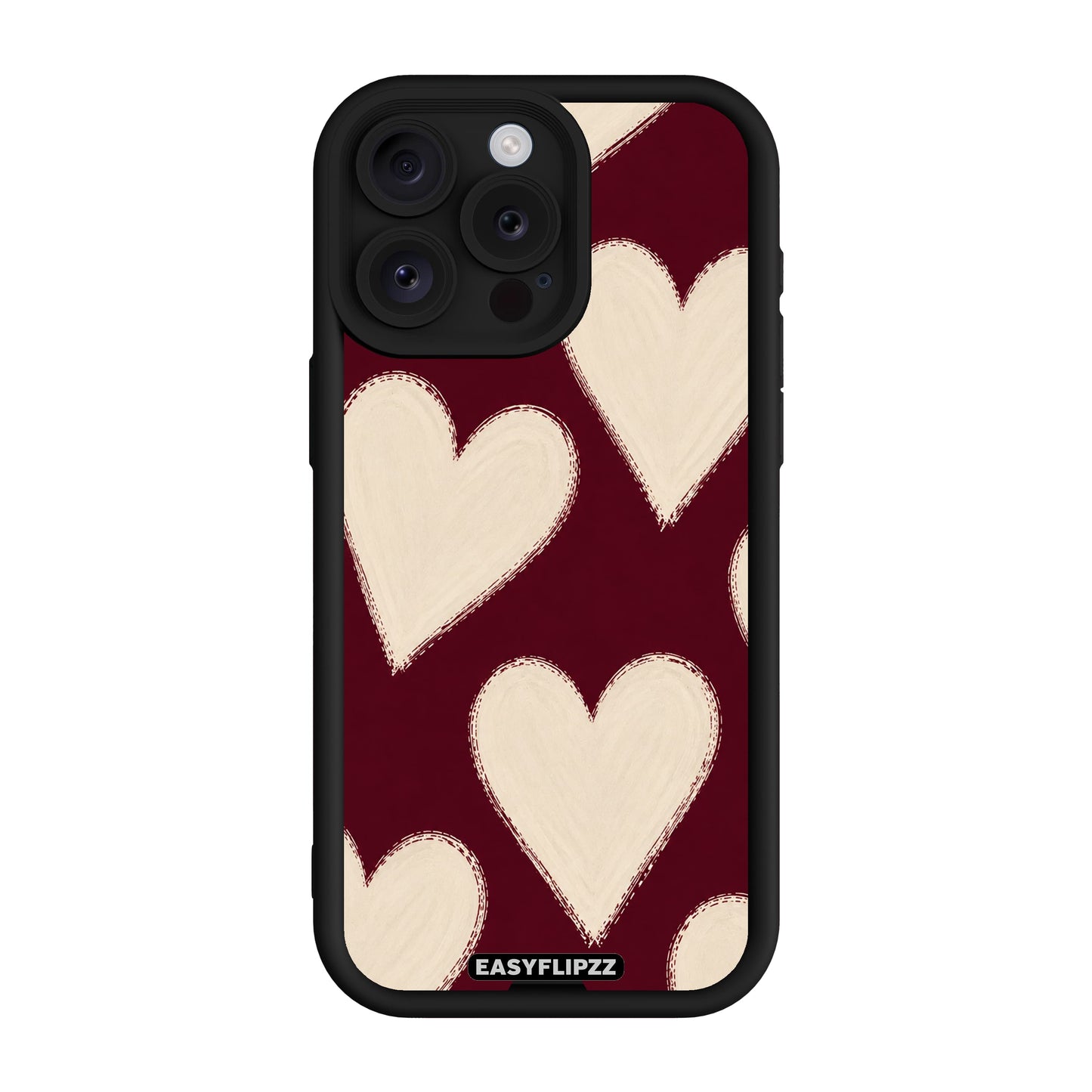 Burgundy Hearts - iPhone 14 Pro Max